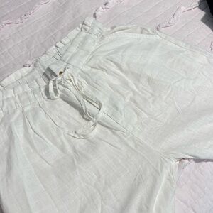 White linen pants